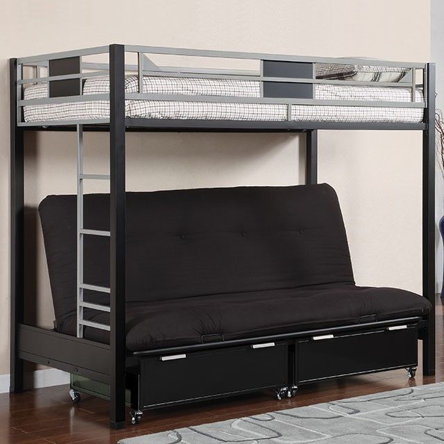 Furniture of America® Clifton Twin/Full Loft Bed with Fulton Base