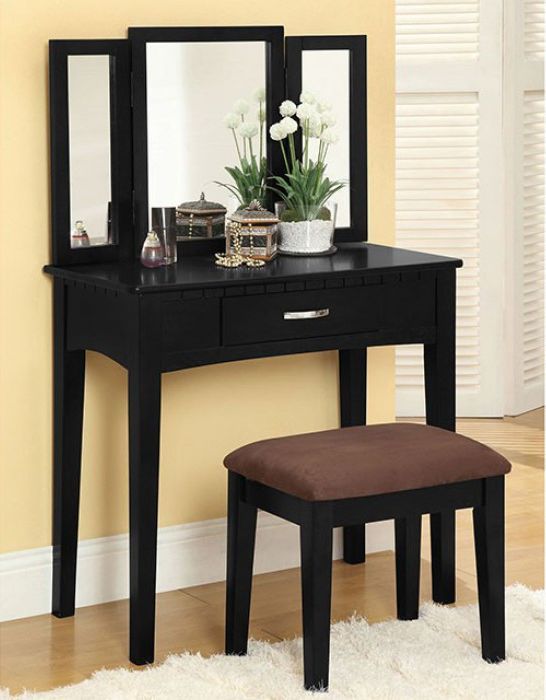 Furniture of America® Potterville Black Vanity Set