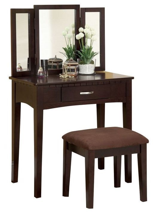 Furniture of America® Potterville Espresso Vanity Set