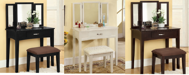 Furniture of America® Potterville Espresso Vanity Set 2