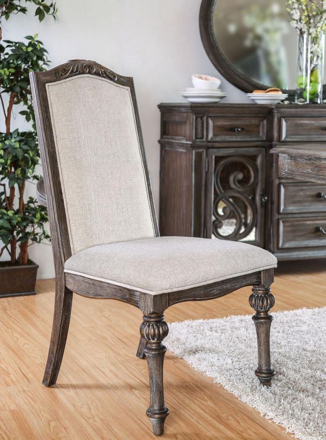 Furniture of America® Arcadia 2-Piece Ivory Side Chair Set