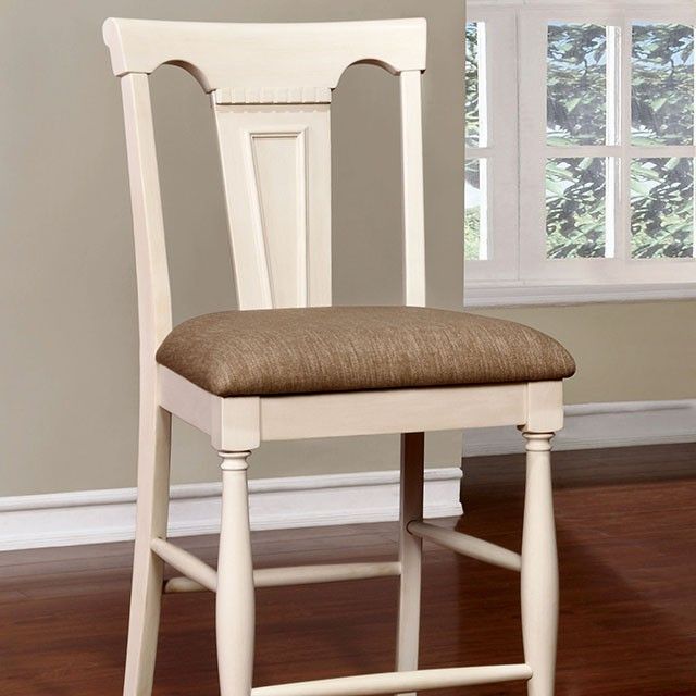 Furniture of America® Sabrina 2-Piece Off White Counter Height Chair Set 1