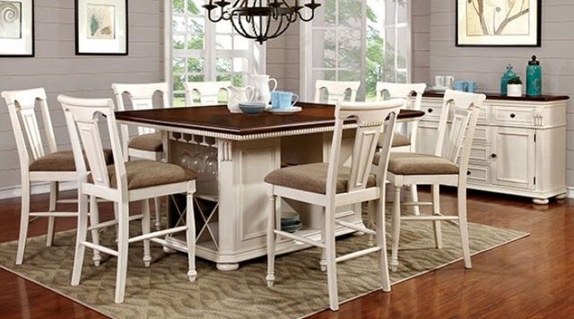 Furniture of America® Sabrina 2-Piece Off White Counter Height Chair Set 2