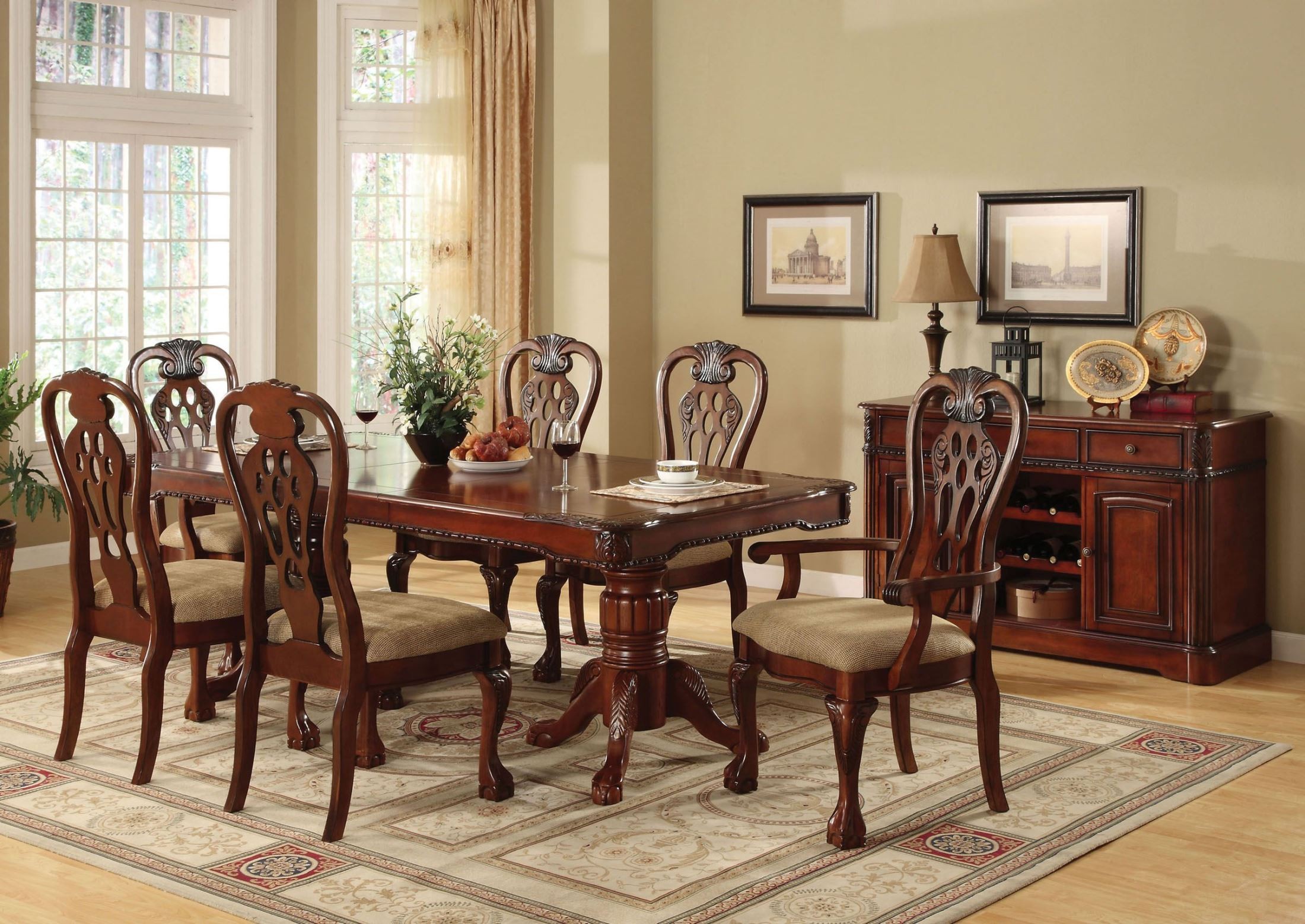 solid wood formal dining table