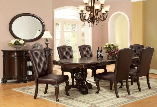 Furniture of America® Bellagio 2-Piece Brown Cherry Side Chair Set 1