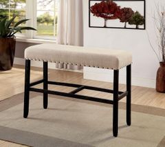 Furniture of America® Sania II Black/Beige Bar Bench