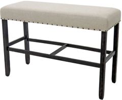 Furniture of America® Sania II Black/Beige Counter Height Bench