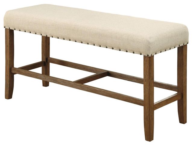 Furniture of America® Sania Rustic Oak Counter Height Bench