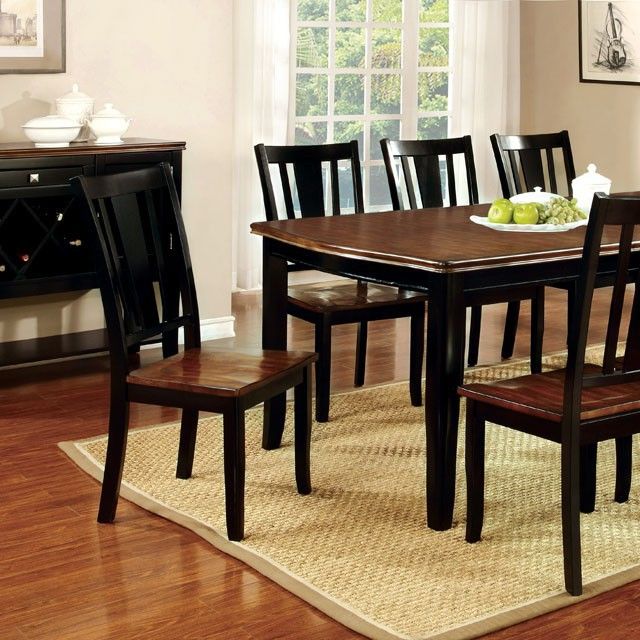 Furniture of America® Dover Black/Chery 2-Piece Side Chair Set 1