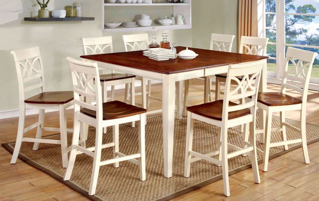 Furniture of America® Torrington II Vintage White/Cherry Counter Height Table