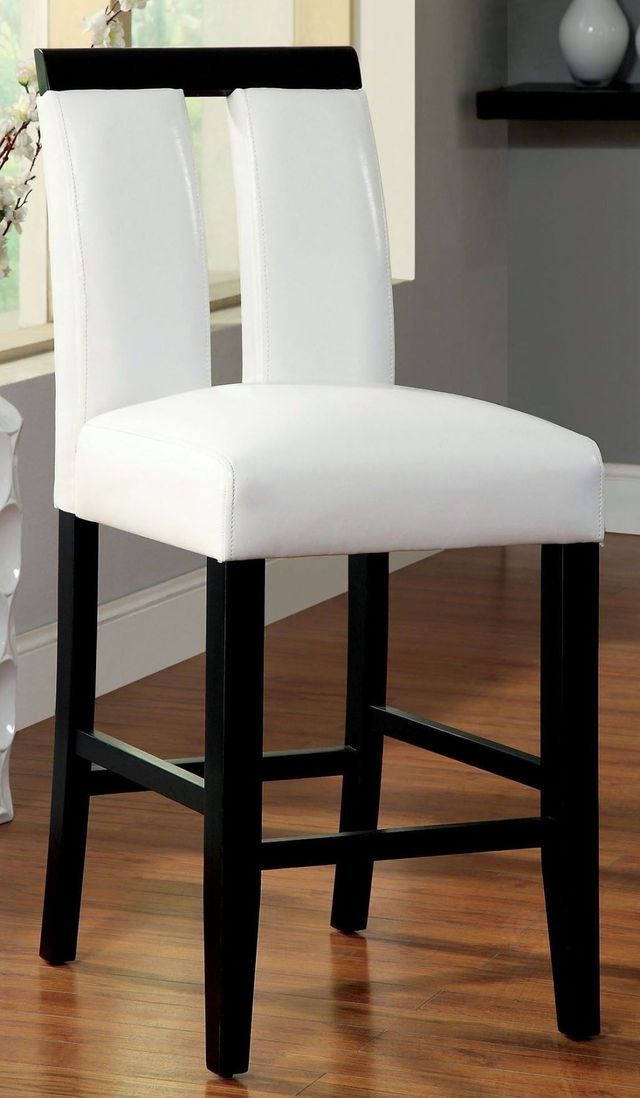Furniture of America® Luminar II 2-Piece Black/White Counter Height Chair Set