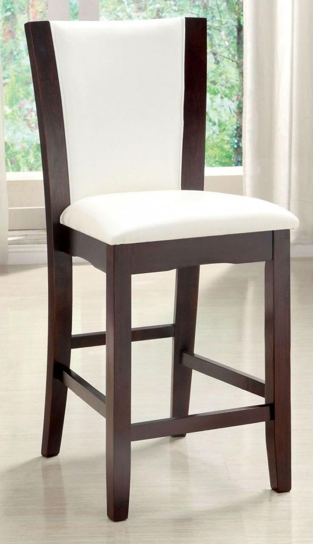 Furniture of America® Manhattan III 2-Piece Dark Cherry/White Counter Height Chair Set
