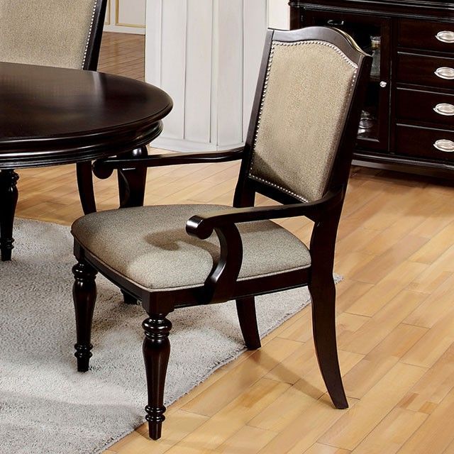 Furniture of America® Harrington Tan/Dark Walnut 2-Piece Arm Chair Set