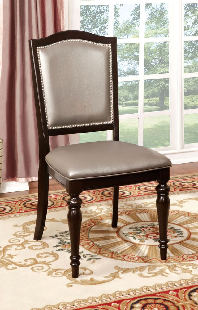 Furniture of America® Harrington 2-Piece Dark Walnut/Pewter Side Chair Set