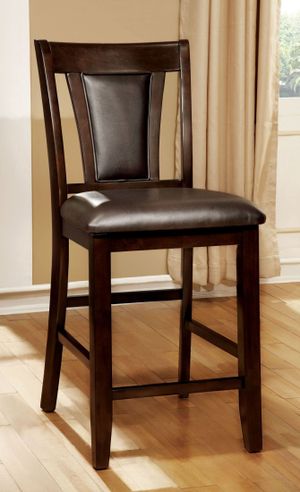 Furniture of America® Brent II 2-Piece Espresso/Dark Cherry Counter Height Chair Set