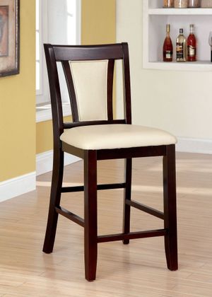 Furniture of America® Brent II 2-Piece Ivory/Dark Cherry Counter Height Chair Set