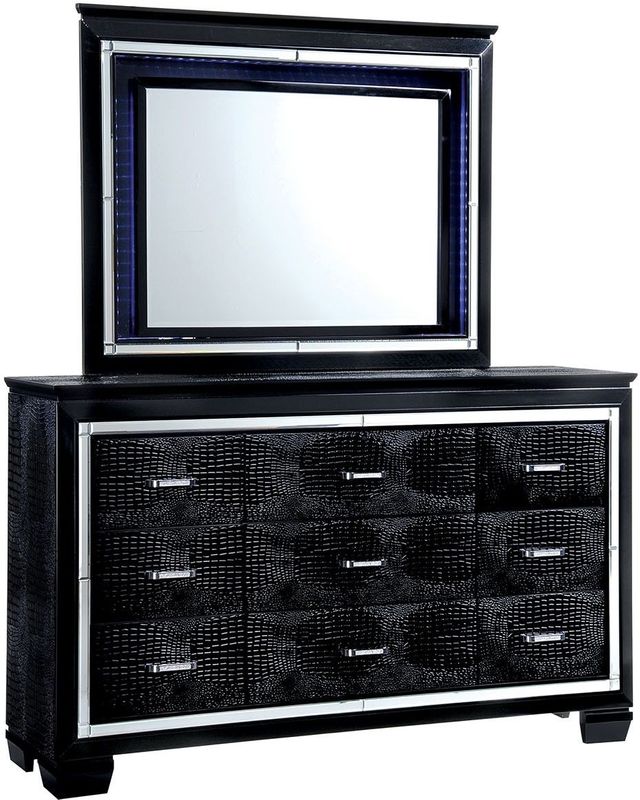Furniture of America® Bellanova Black Mirror with Led Lights 1