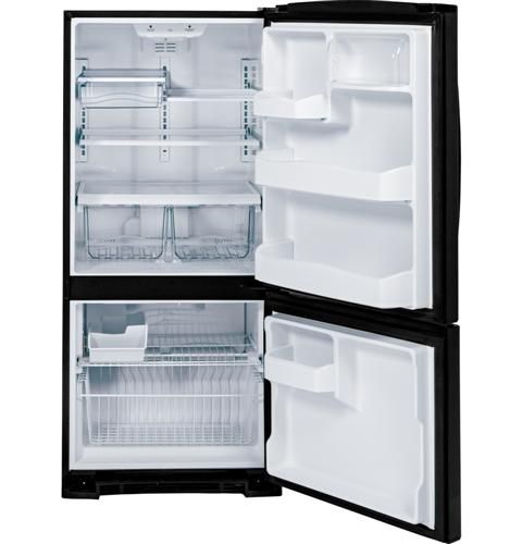 GE 20.3 Cu. Ft. Bottom Freezer Refrigerator-Black 1