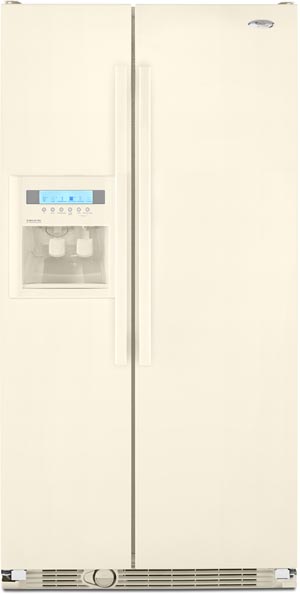 bisque side by side refrigerators counter depth