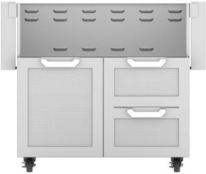 Hestan Professional 36" Outdoor Double Drawer and Door Tower Cart-Stainless Steel