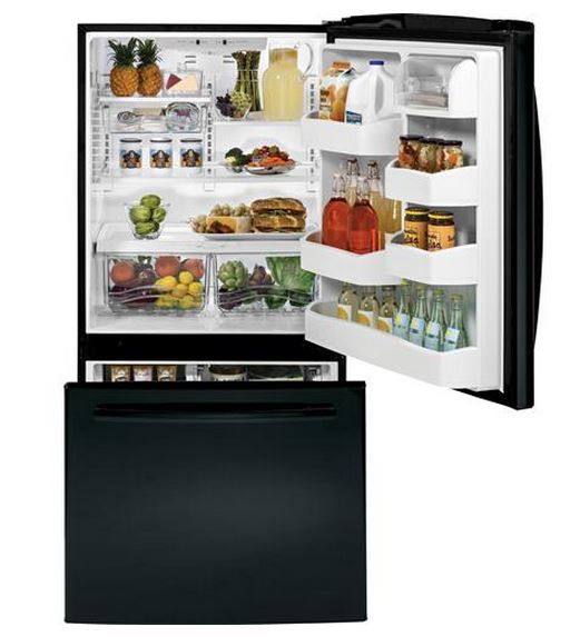 GE 20.3 Cu. Ft. Bottom Freezer Refrigerator-Black 1