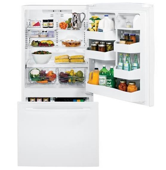 GE 20.3 Cu. Ft. Bottom Freezer Refrigerator-White 1
