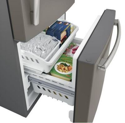 GE® Series 20.9 Cu. Ft. Bottom Freezer Refrigerator-Slate-GDE21EMKES *Scratch and Dent Price $1306.00 Call for Availability* 4