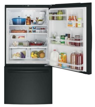 GE® Series 24.9 Cu. Ft. Bottom Freezer Refrigerator-Black 1