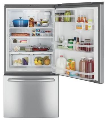GE® Series 24.9 Cu. Ft. Bottom Freezer Refrigerator-Stainless Steel-1
