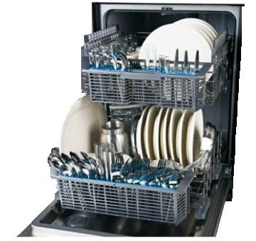 GE® 24" Hybrid Stainless Steel Interior Dishwasher-Black 1