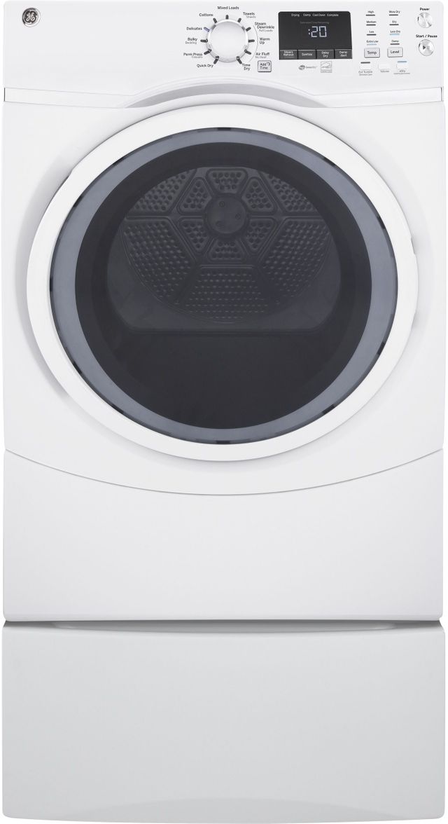 GE® 7.5 Cu. Ft. White Front Load Gas Dryer 2