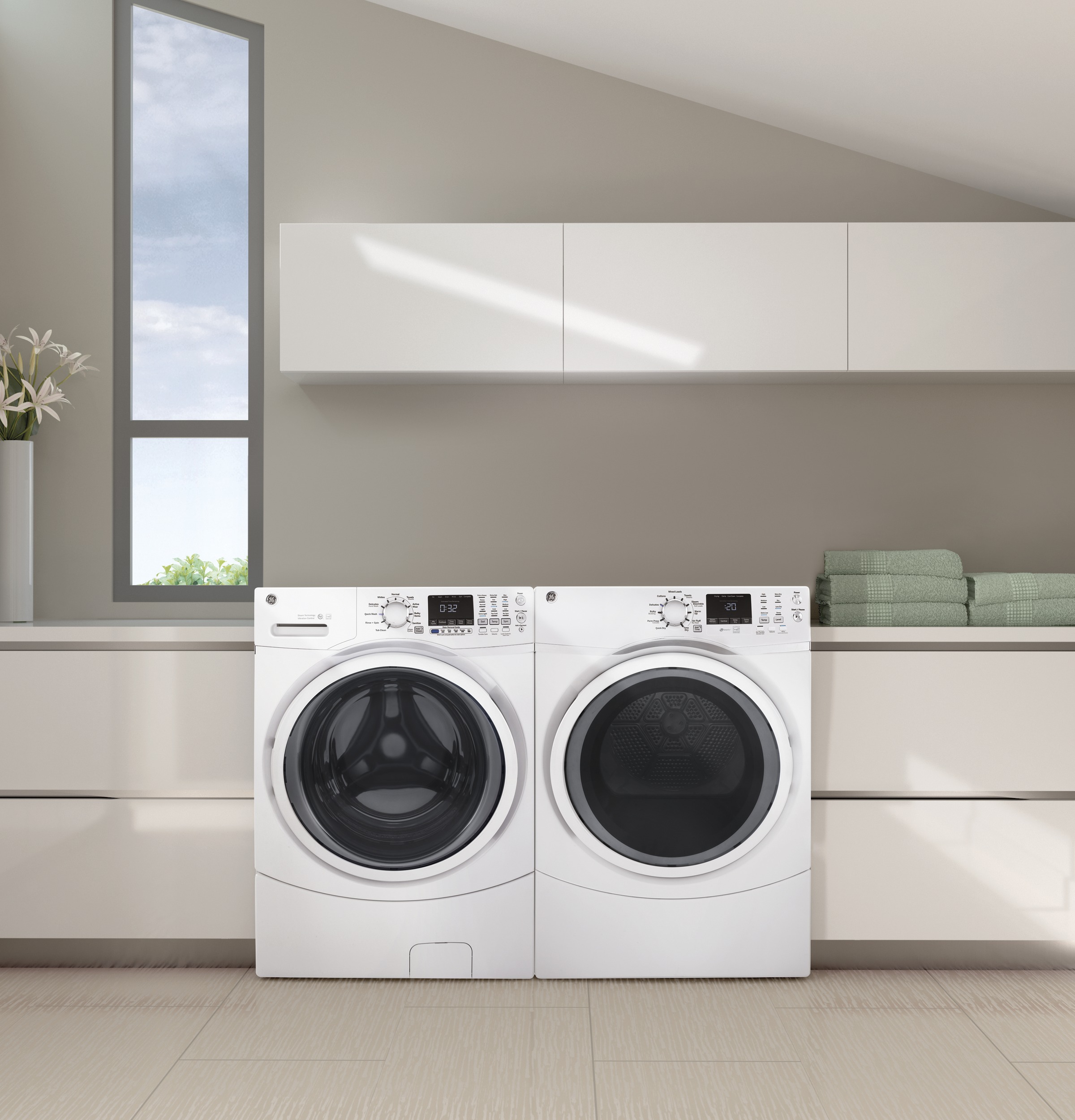 GE® 7.5 Cu. Ft. White Front Load Gas Dryer| Don's Appliances ...