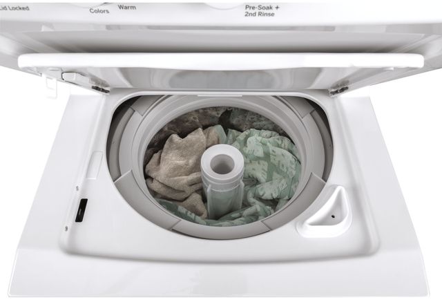 GE® Unitized Spacemaker® 2.3 Cu. Ft. Washer, 4.4 Cu. Ft. Dyer White On White Stack Laundry-2