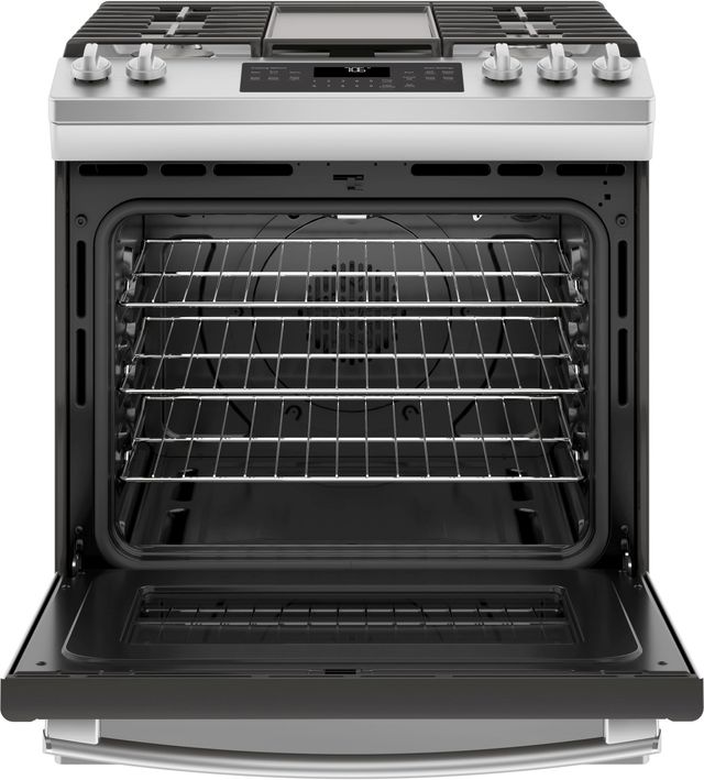 GE® 30" Stainless Steel Slide In Convection Gas Range-1