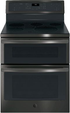 GE Profile™ 29.88" Black Stainless Steel Free Standing Double Oven Electric Range