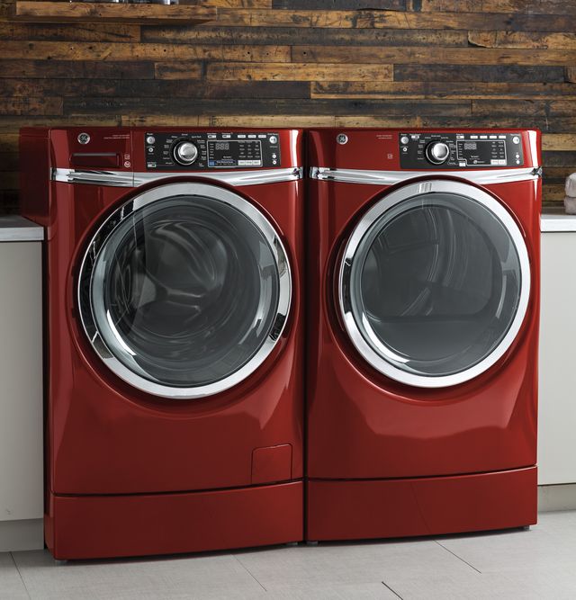 GE® Front Load Electric Dryer-Red 9