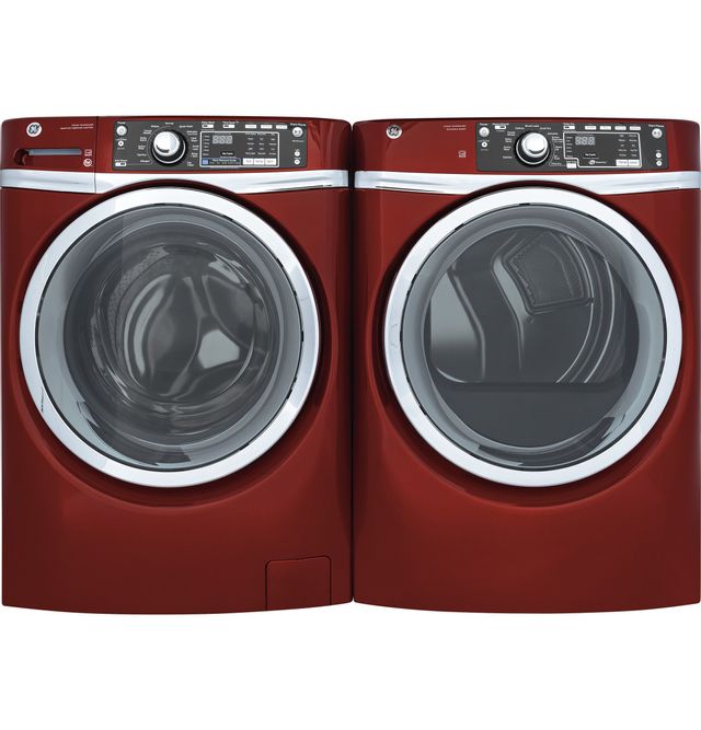 GE® Front Load Gas Dryer-Red 8