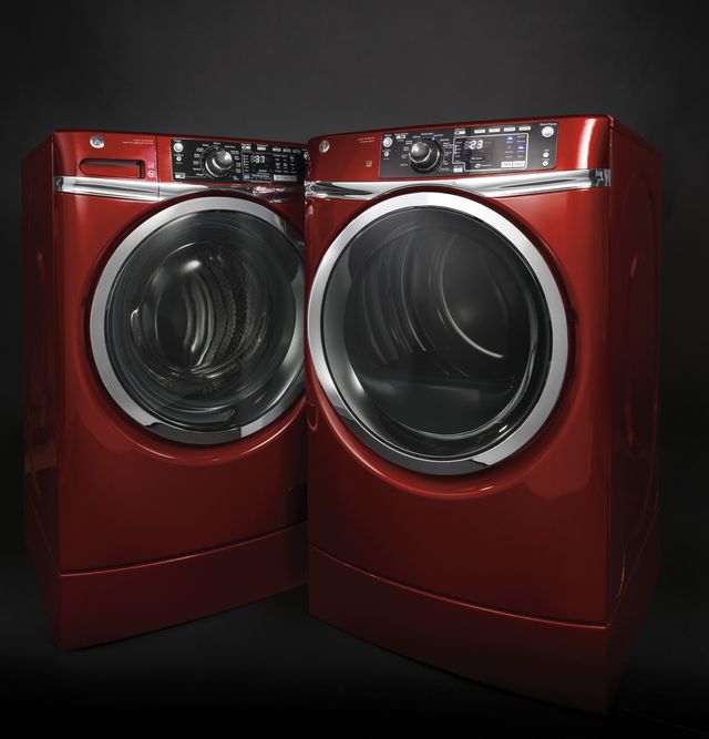 GE® Front Load Electric Dryer-Red 6