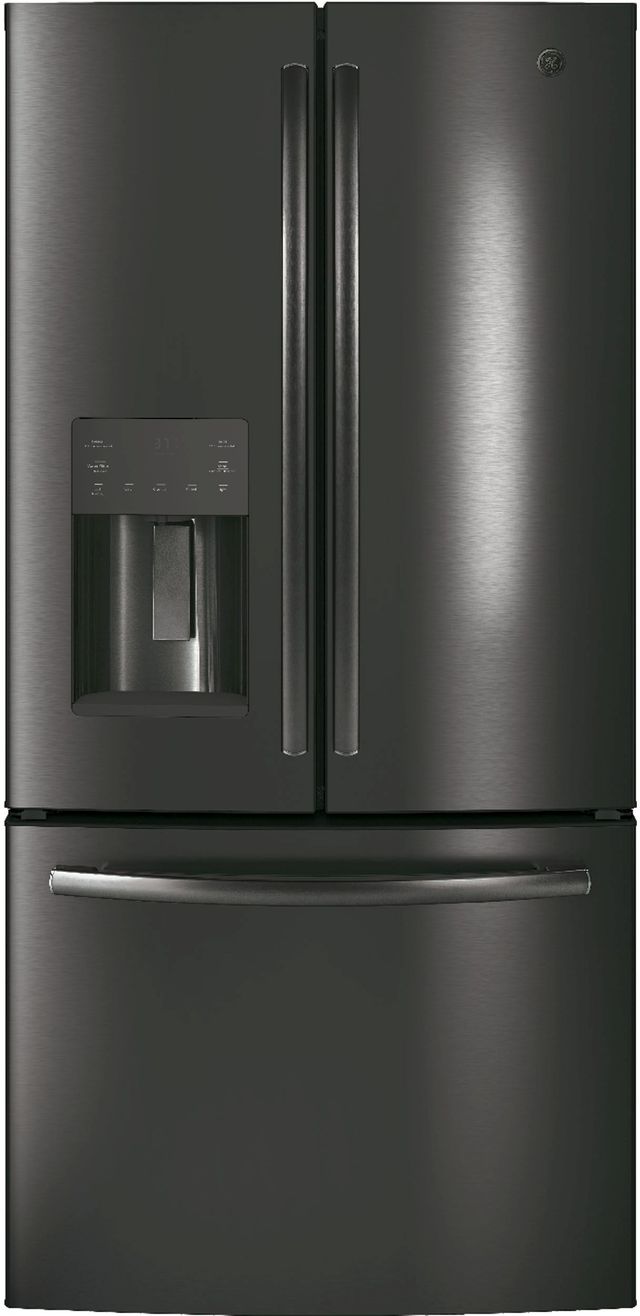 GE® 23.8 Cu. Ft. French Door Refrigerator-Black Stainless Steel 0