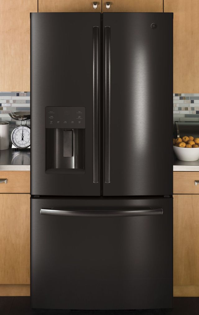 GE® Series 23.6 Cu. Ft. Black French Door Refrigerator 14