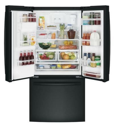 GE® Series 23.8 Cu. Ft. French Door Refrigerator-Black-GFE24JGKBB-1