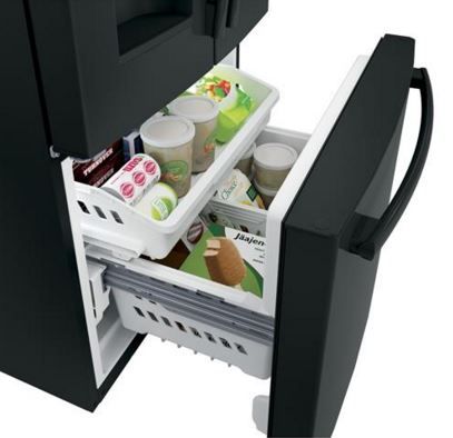 GE® Series 23.6 Cu. Ft. Black French Door Refrigerator 2