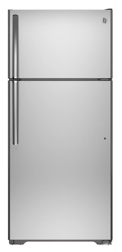 GE® 18.2 Cu. Ft. Top Freezer Refrigerator-Stainless Steel-0