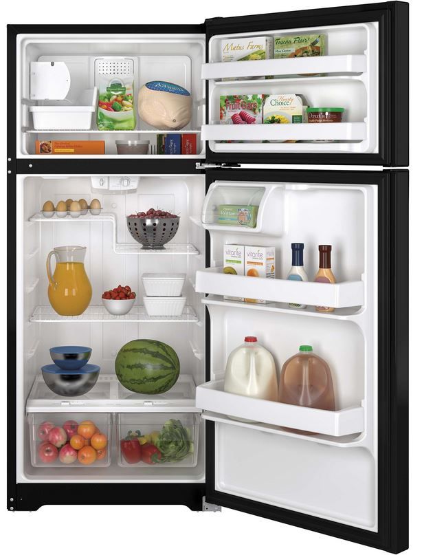 GE® 17.5 Cu. Ft. Top Freezer Refrigerator-Black 1