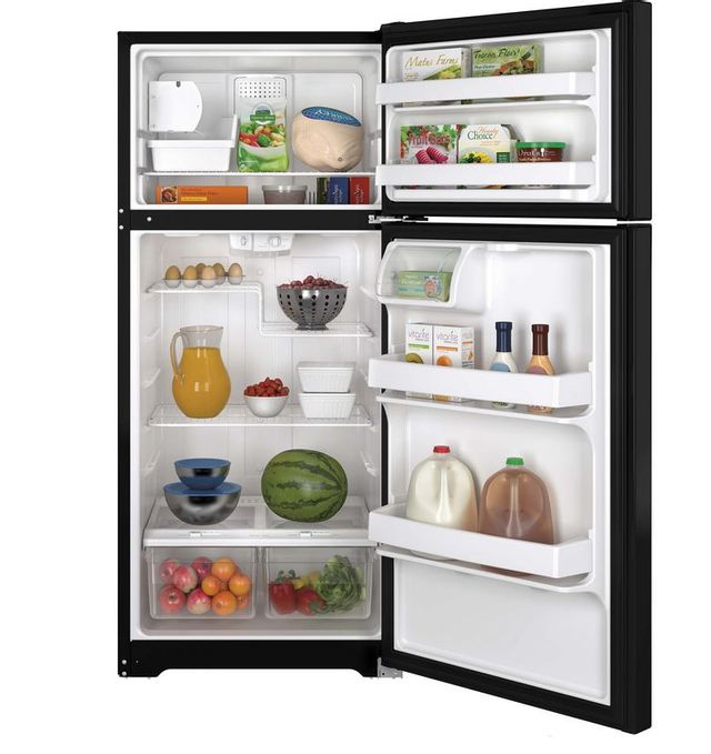 GE® 17.6 Cu. Ft. Top Freezer Refrigerator-Black 1