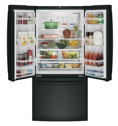 GE® Series 24.7 Cu. Ft. Black French Door Refrigerator 1
