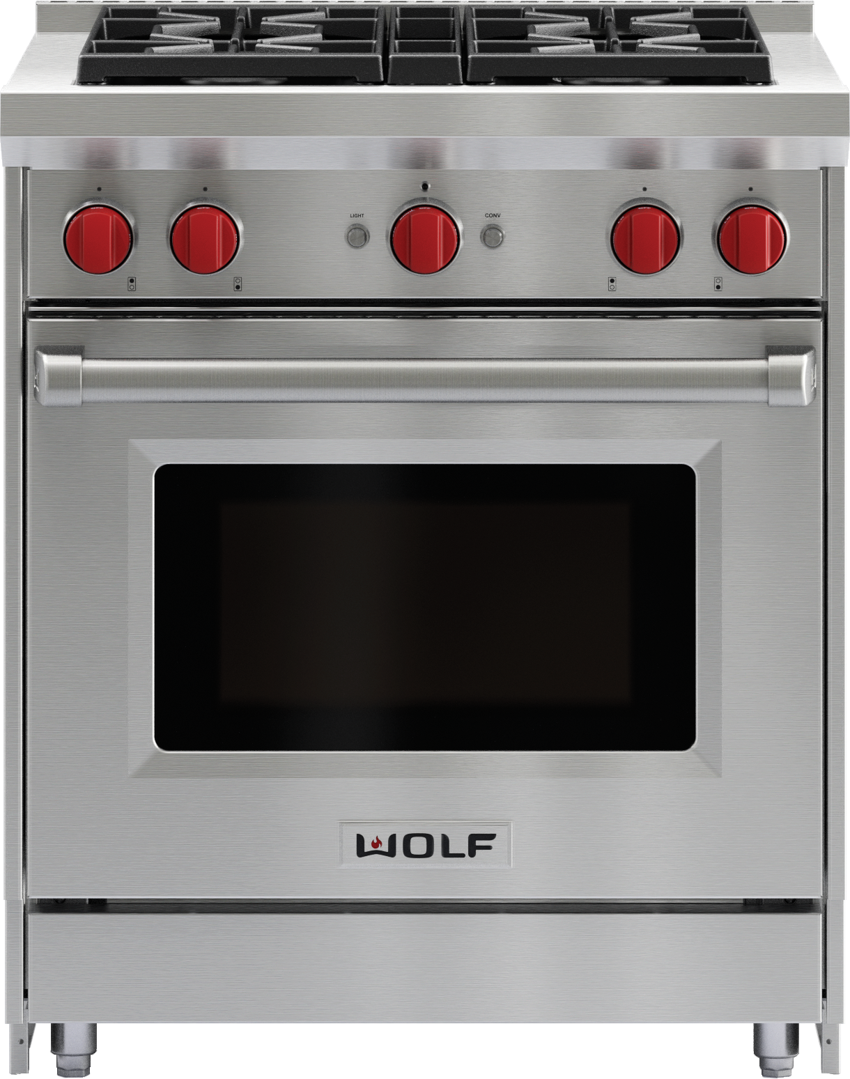 Wolf® 30" Stainless Steel Pro Style Gas Range
