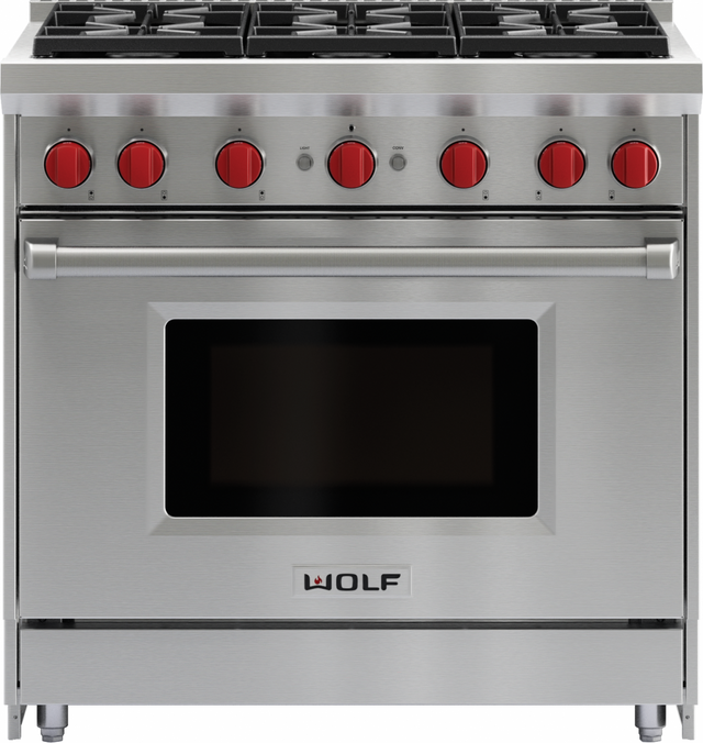 Wolf® 36" Stainless Steel Pro Style Gas Range-0