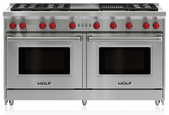 Wolf® 60" Stainless Steel Pro Style Natural Gas Range
