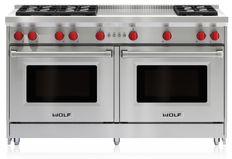 Wolf® 60" Stainless Steel Pro Style Gas Range-0
